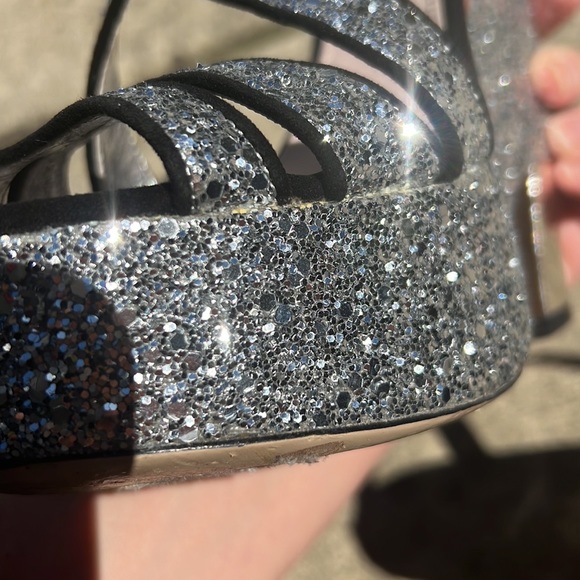 🔅 AUTHENTIC Stunning MIU MIU Silver Glitter Platform Sandals 😻 - Picture 12 of 14